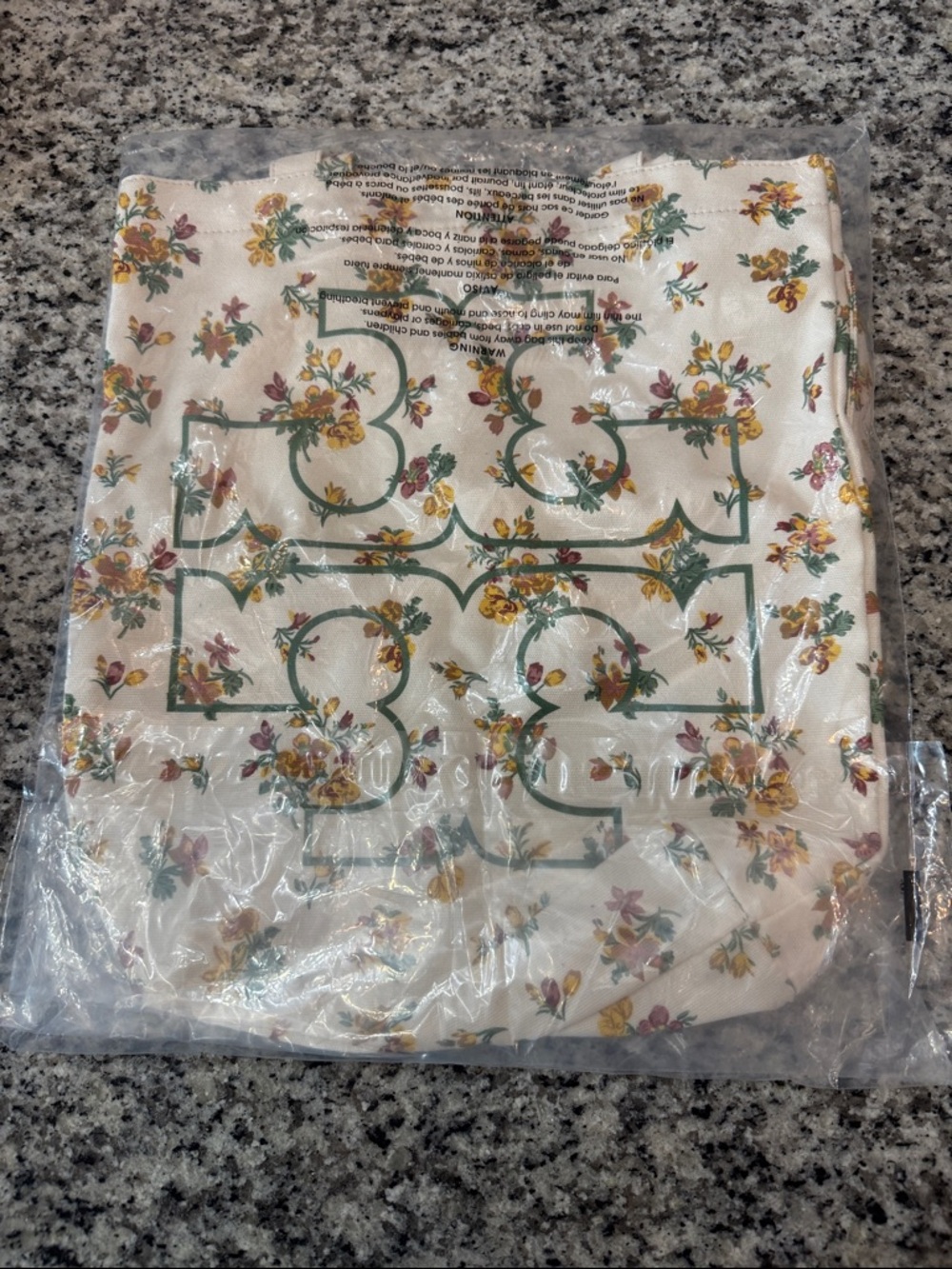 Tory Burch Wallpaper Floral Canvas Tote Bag